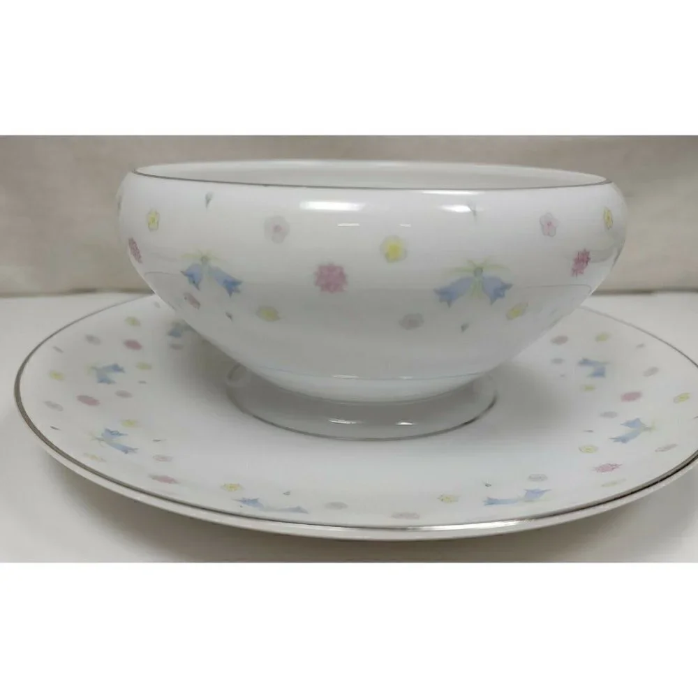 Vintage Jyoto Fine China Japan Candice 8093 Flower Ceramic White Gravy Boat